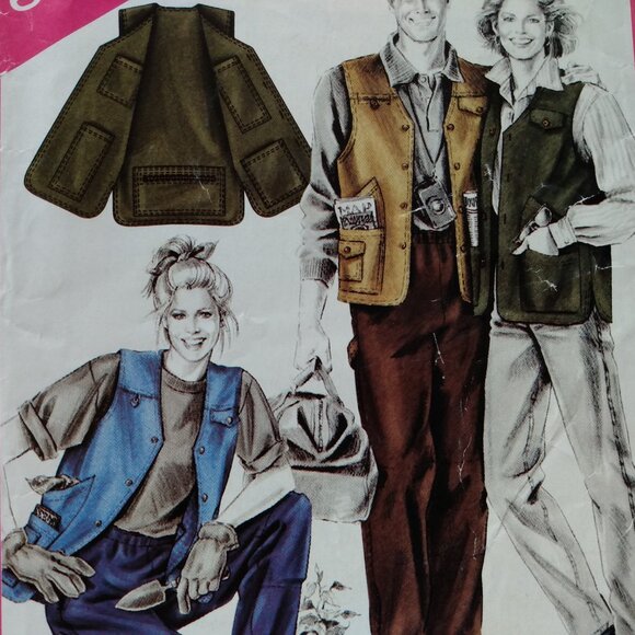 Vintage Vest and Japanese Garden Pants Sewing Pattern Pockets Men's Women's - Picture 4 of 8